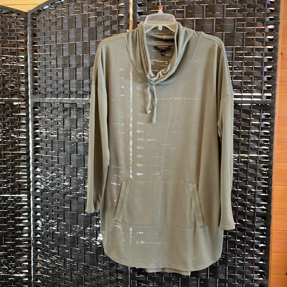 Olive Green Women's Cowl Neck Top